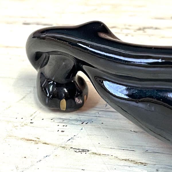 ビンテージ　ブラックパンサー２体セット　陶器　置物　黒豹