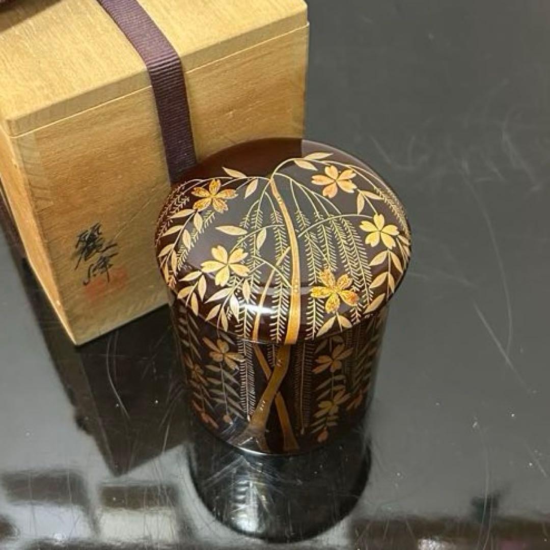 枝垂桜蒔絵金輪寺茶器　茶道具懐石茶箱鵬雲斎坐忘斎淡々斎即中斎棗水指茶杓水屋茶碗