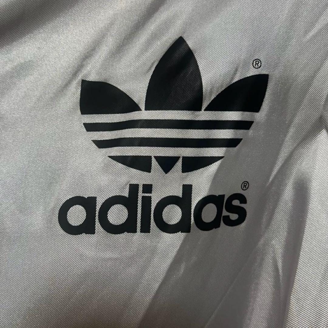 90s adidas アディダス ベンチコート ロング 裏ボア シルバー L