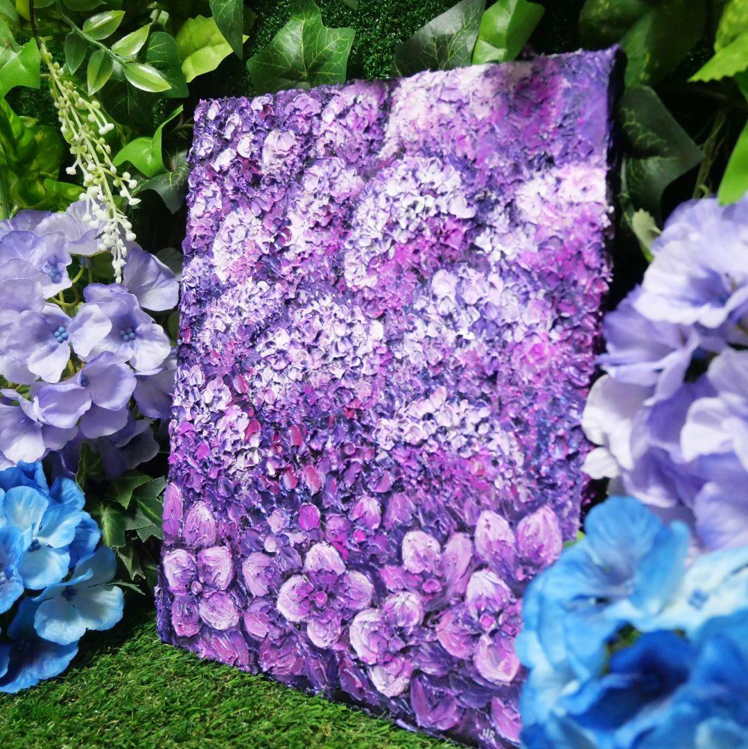 油絵 絵画 【紫の紫陽花】