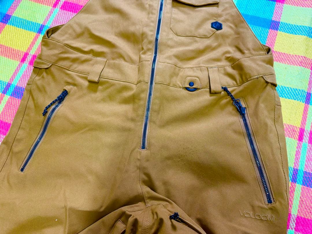 VOLCOM ブラウン オーバーオール リブパンツ