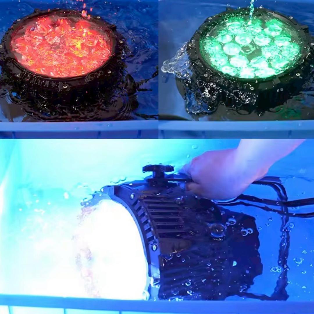 防水LEDパーライト 324w RGB+WA+UV 2台