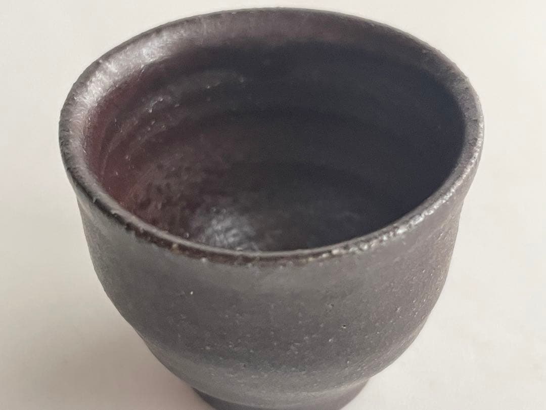 陶芸家　國吉清尚　焼締ぐい呑　酒器　酒杯　盃　沖縄　陶芸　共箱