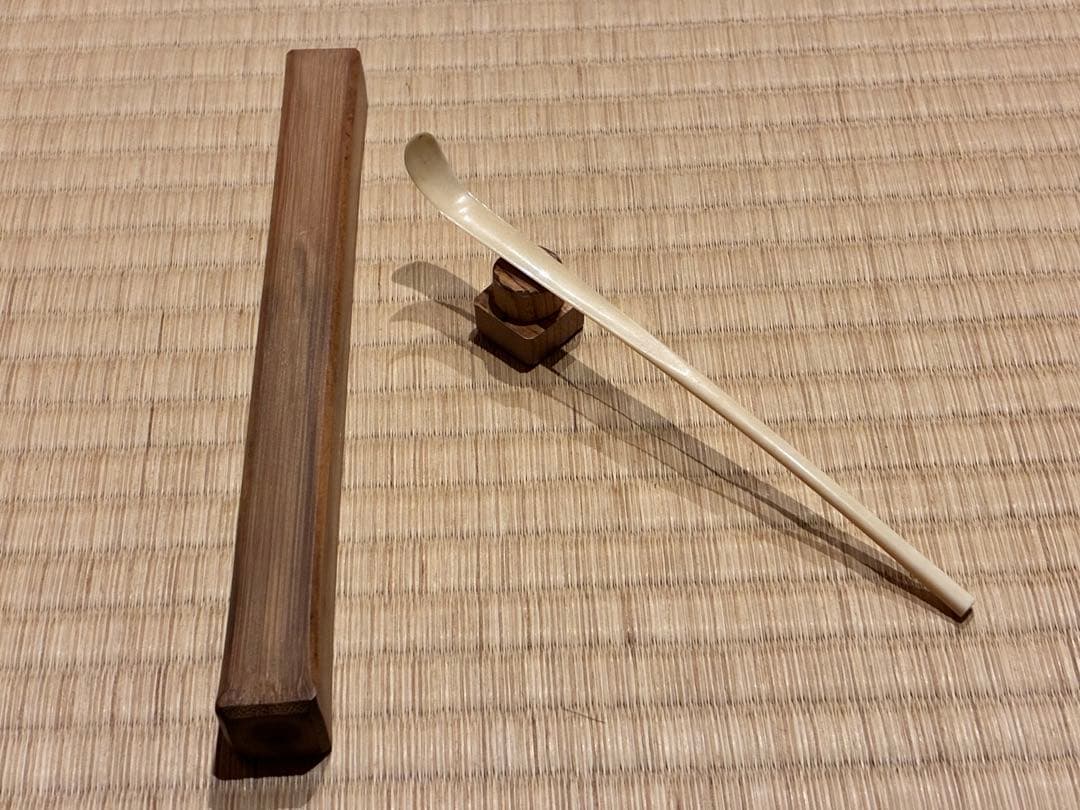 茶道具　節なし（げ）茶杓　16.5cm　時代物