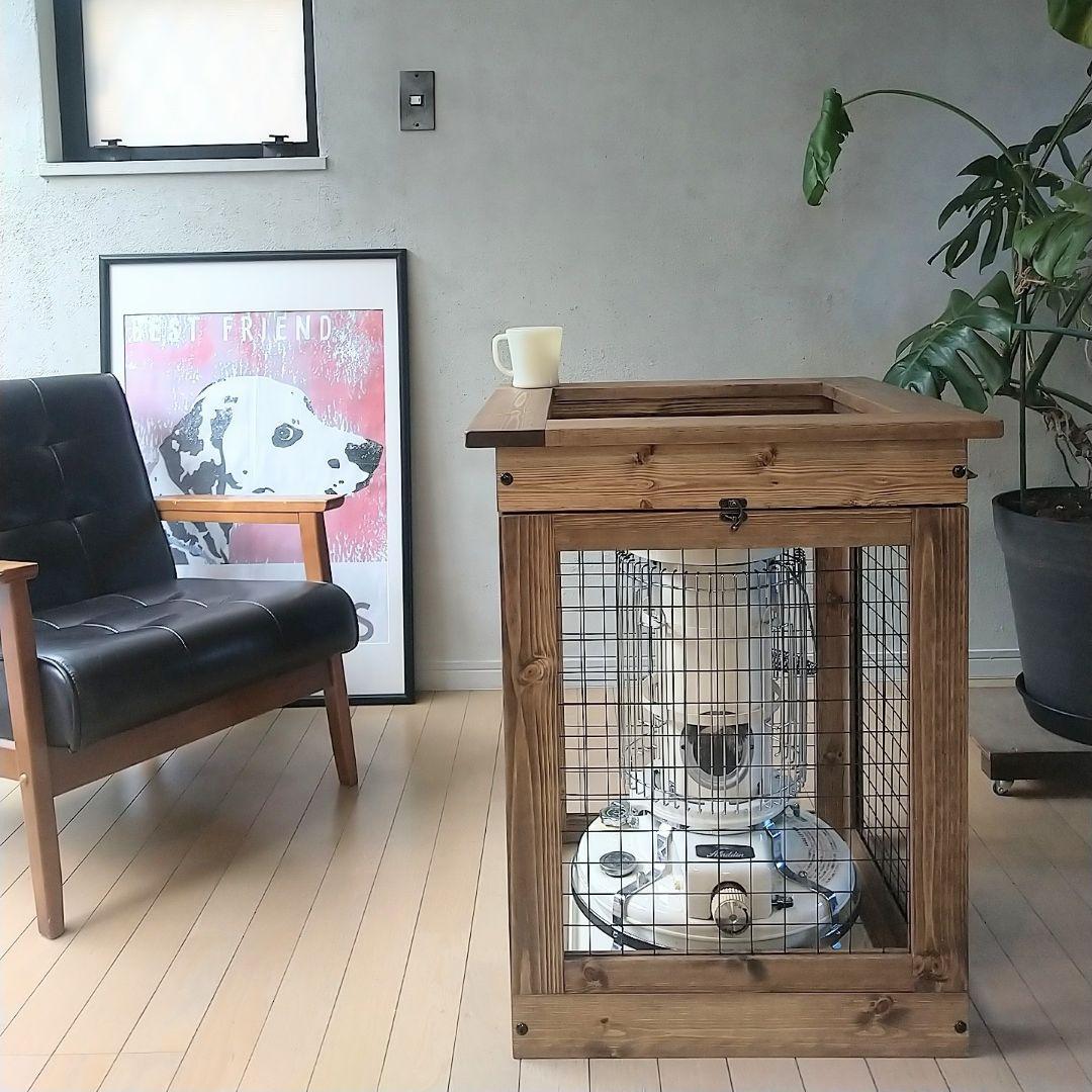 ◎アラジンストーブ用ブルーフレーム◎アイアン&ウッドストーブガード◎