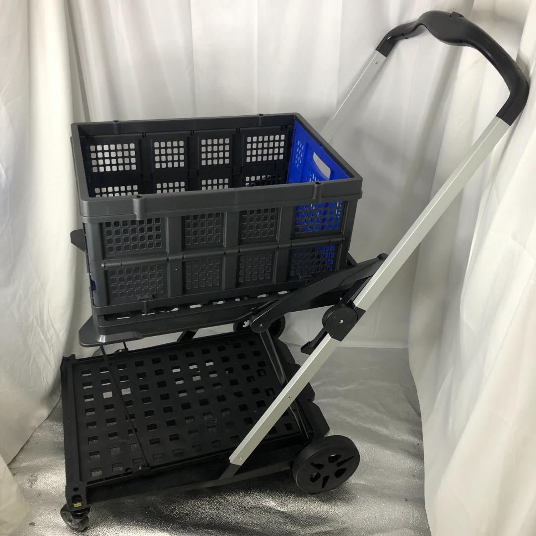 折りたたみ式カート ショッピングカート ダブルレイヤートローリー/ヤS3101