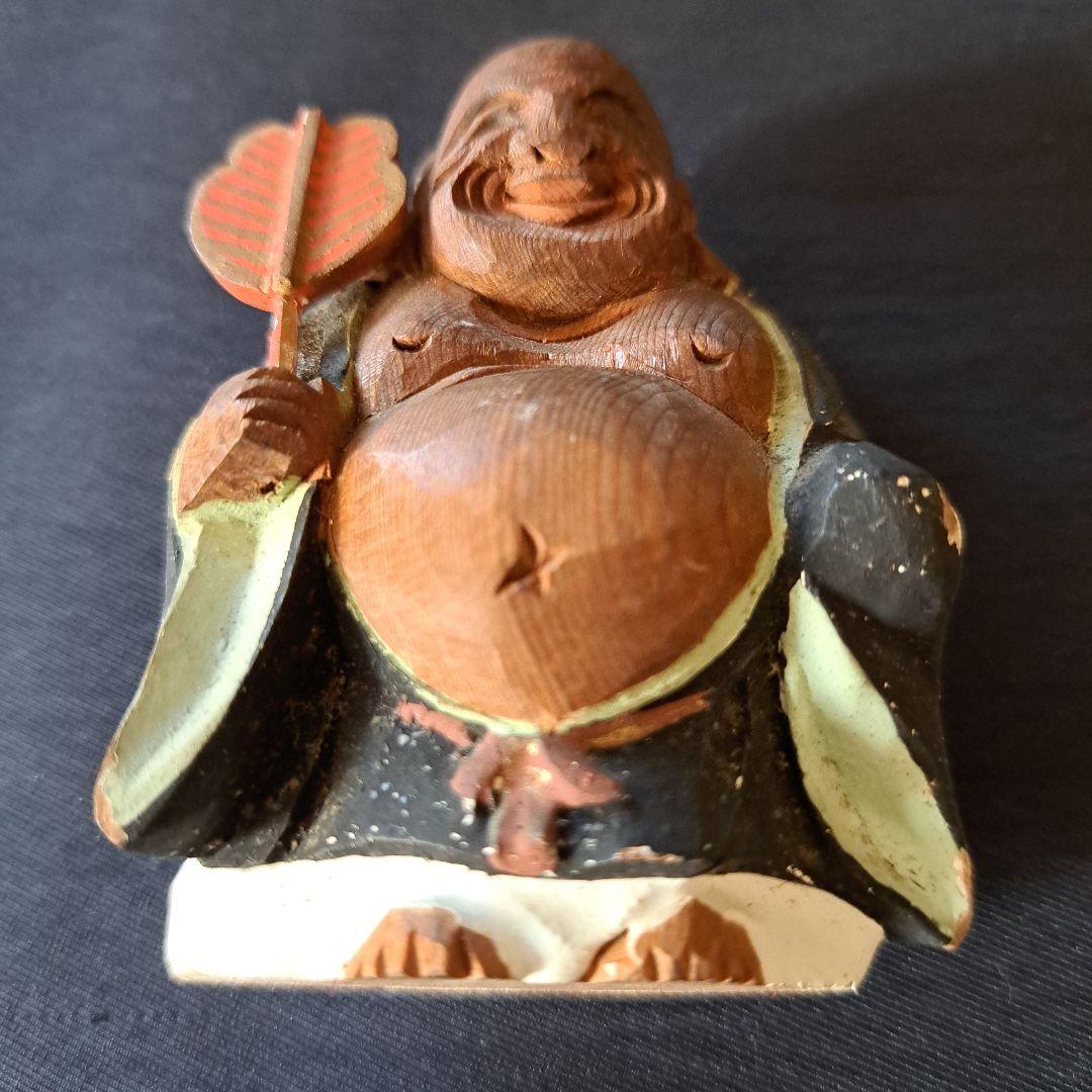 「絶妙です! 彩色木製工芸品 七福神像(脊高 約7cm）7体」 骨董アンティーク