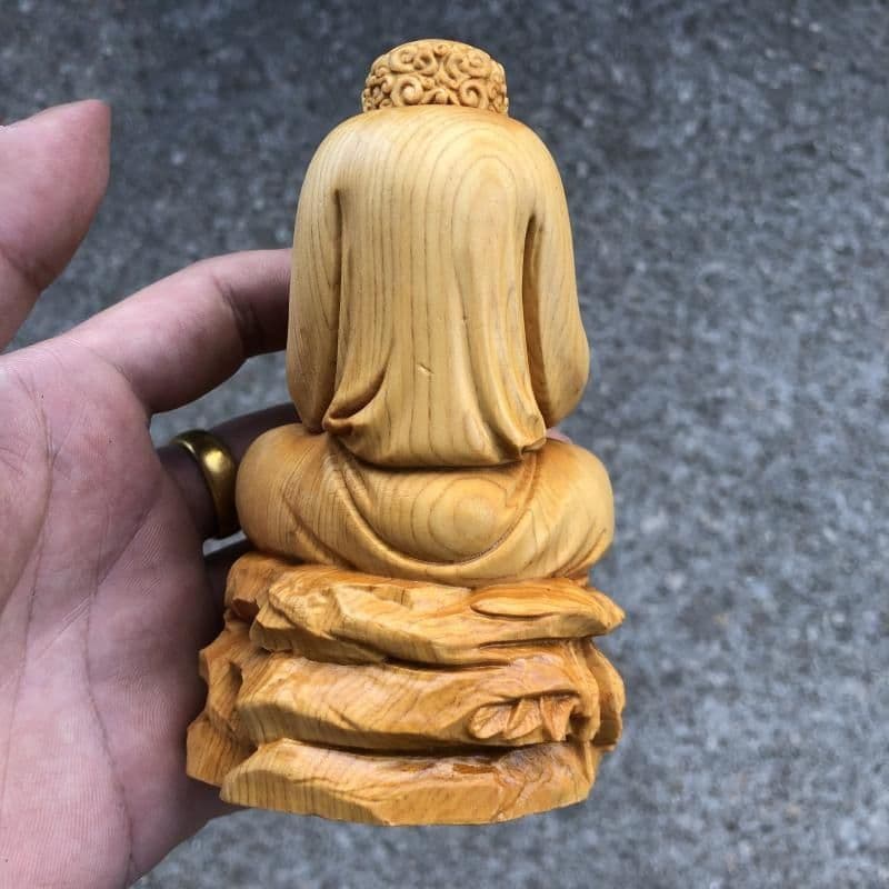 仏像 仏教美術 静思達磨祖師仏像 木雕刻品 木彫り仏像 職人手作り