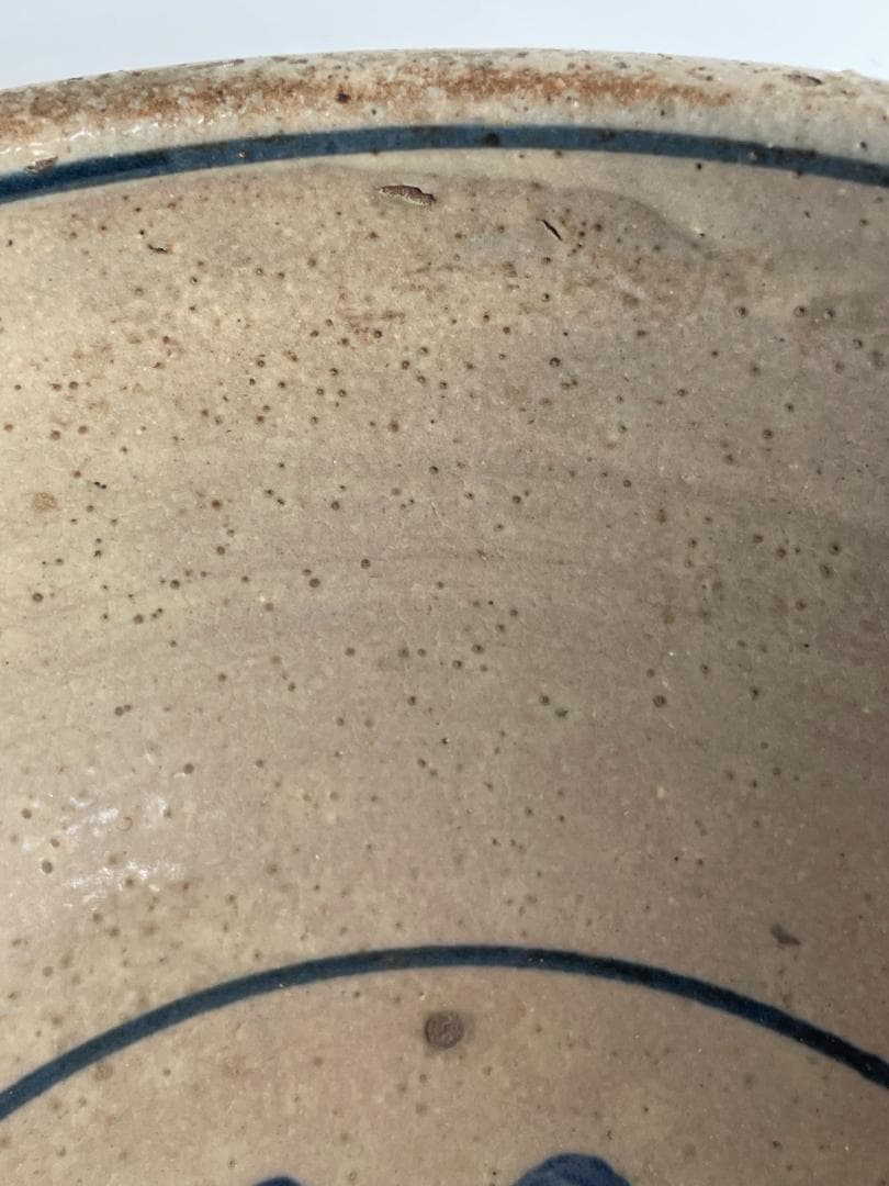 中国 古美術 明末清初 古染付 大鉢 特大 山水図 古玩 景徳鎮 骨董 美品