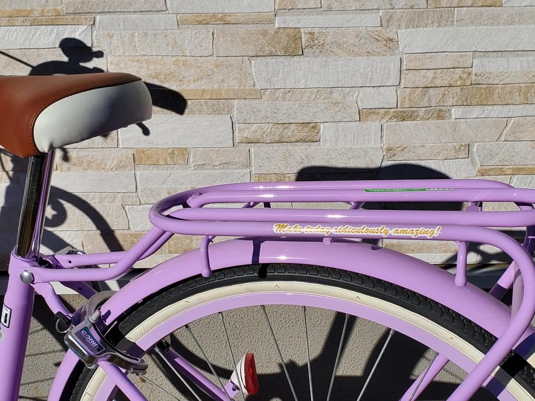 自転車 バスケットカゴ付き 24インチ パープル 変速なし
