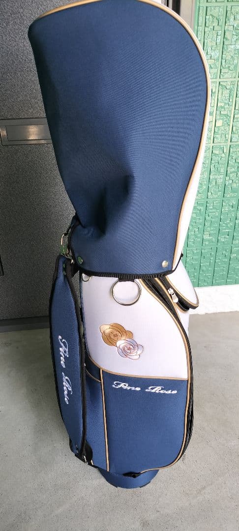 オリマー　レディースキャディバッグ 　ネイビー ホワイト ロゴ入り