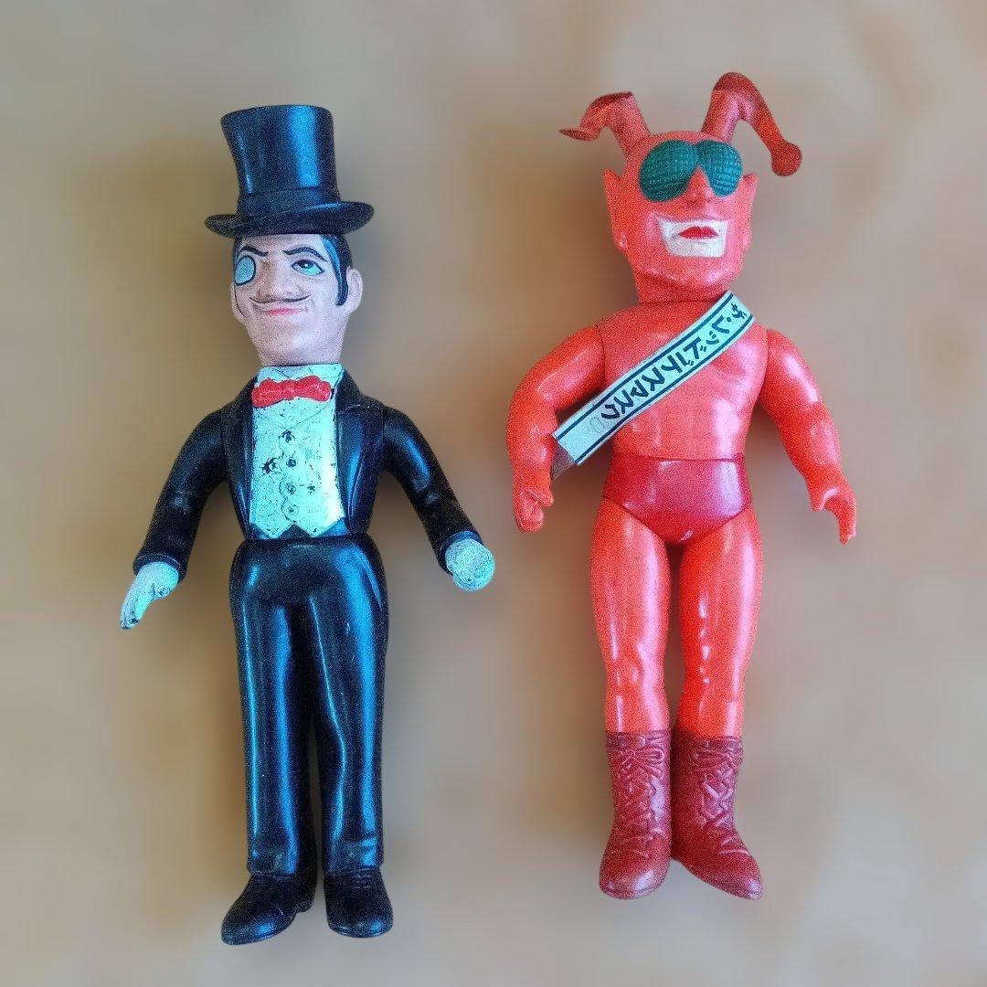 昭和レトロ 中嶋製作所 タイガーマスク ソフビ レッドデスマスク ミスターX