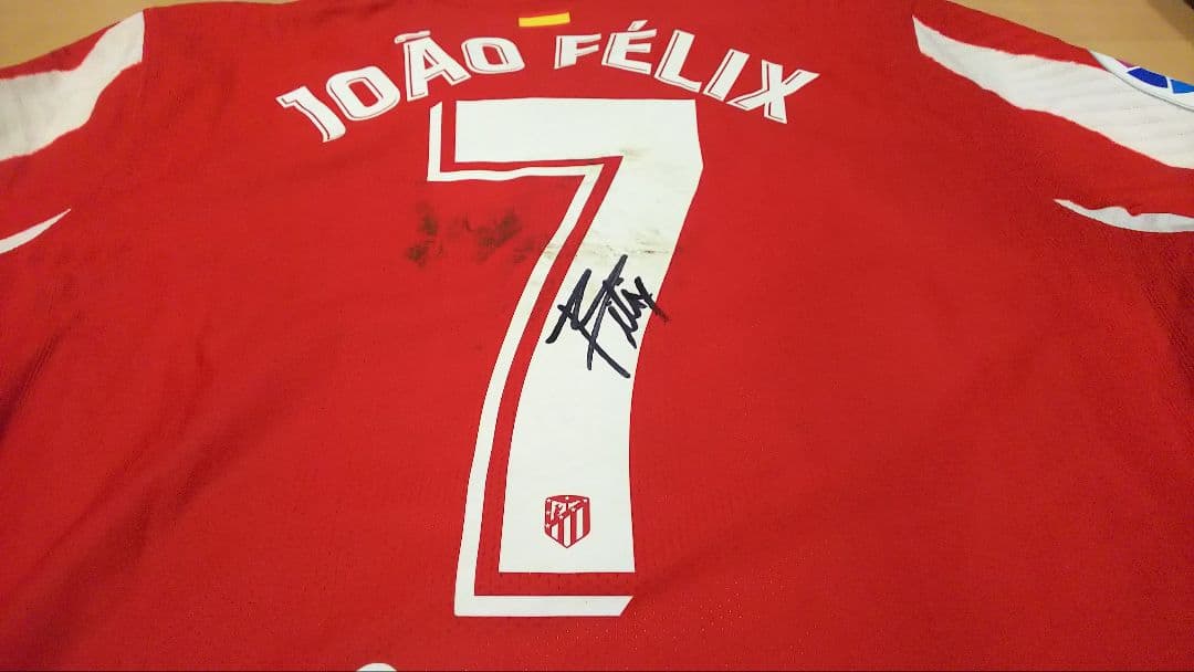 証明書付きジョアン・フェリックス 実使用サイン入りユニフォーム fcバルセロナ