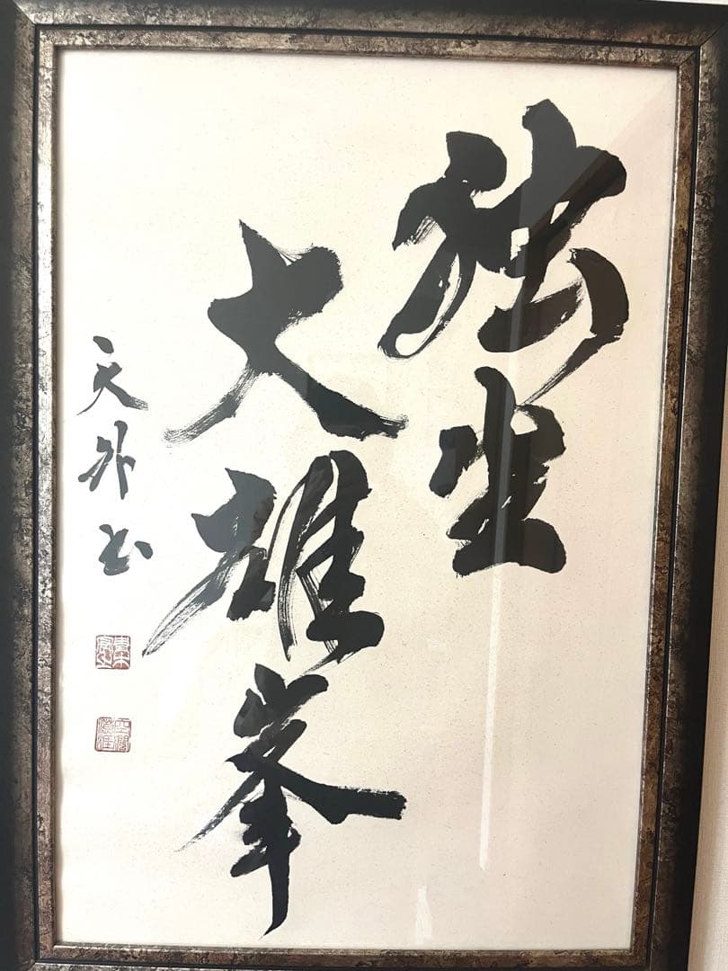 書作品　独坐大雄峯　青木宏之　天外　書アート　インテリア　額入り