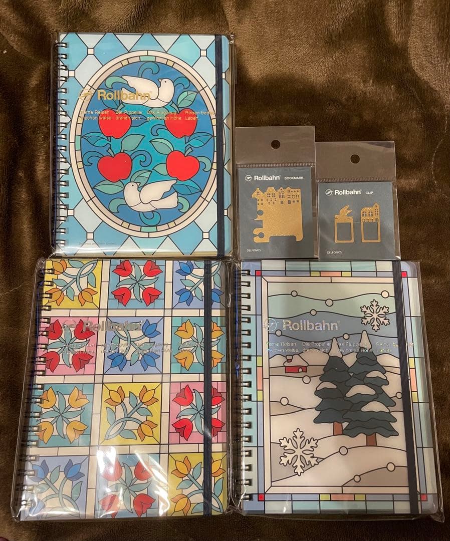 ロルバーン ポケット付メモ L ステンドグラス メタル テイル ブックマーク