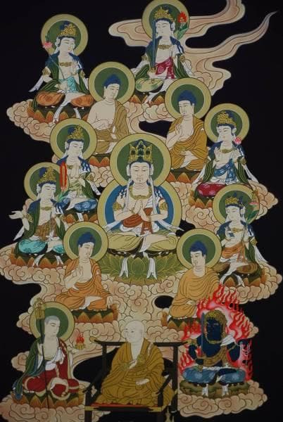 真作/雅鳳/十三佛図/美品/桐共箱付/布袋屋掛軸HC-729