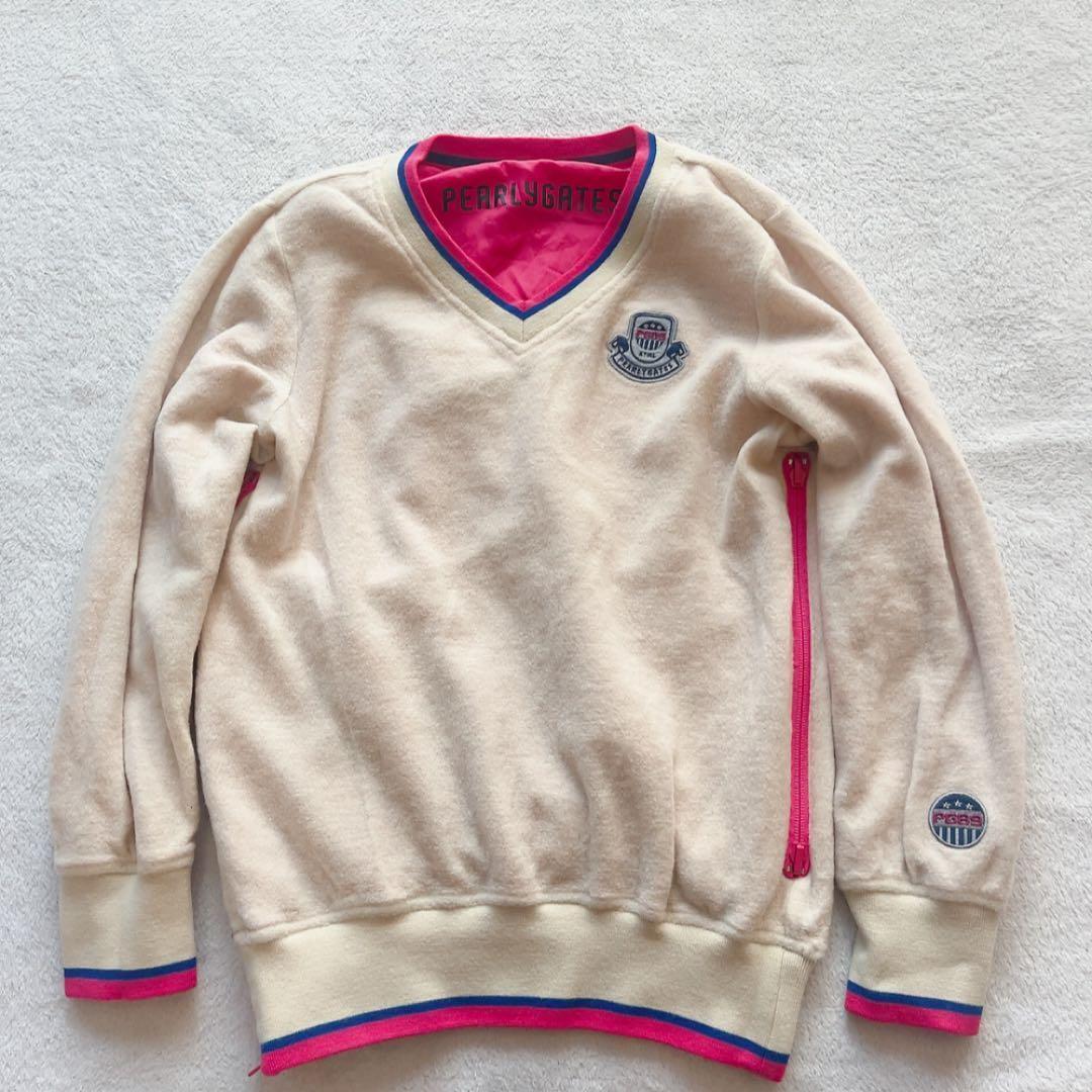 極美品　パーリーゲイツ　リバーシブル　スニード　ピンク　白　フリース　2way