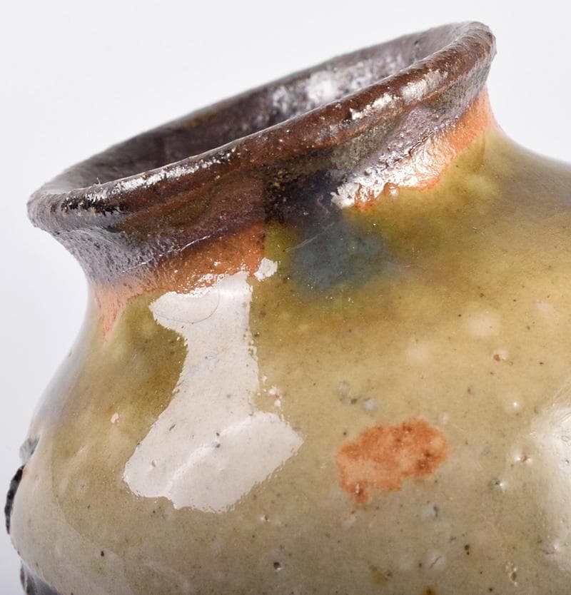 みき　琉球美術　壺屋焼　人間国宝　金城次郎作　 魚文　小壷　M　R3676