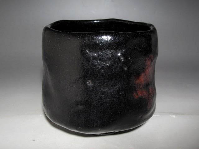 楽十代旦入 黒筒茶碗「山花」裏淡々斎花押 楽十四代覚入極☆ｚ816