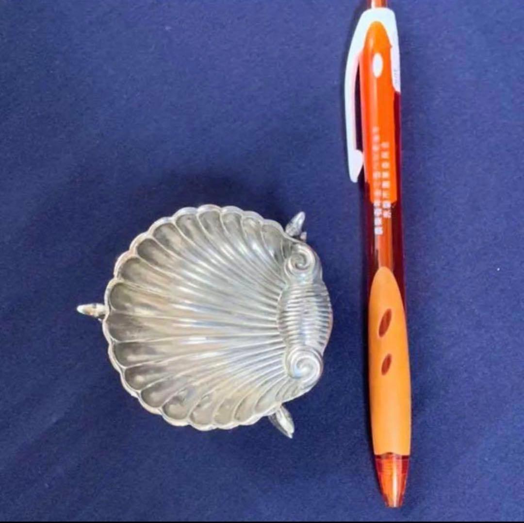 純銀製 アンティーク 小物入 貝形魚足 アクセサリー入れ 925 1930年代