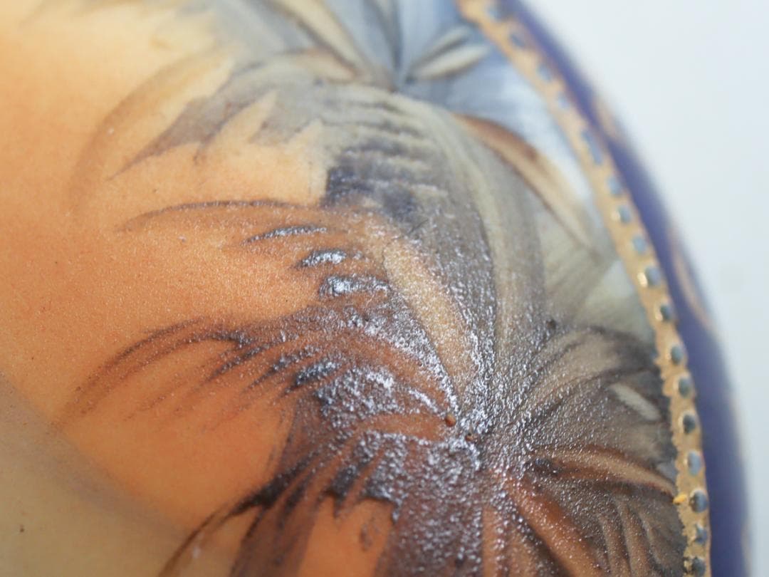 オールドノリタケ 金盛上砂漠風景 トリンケットボックス 蓋物 小物入