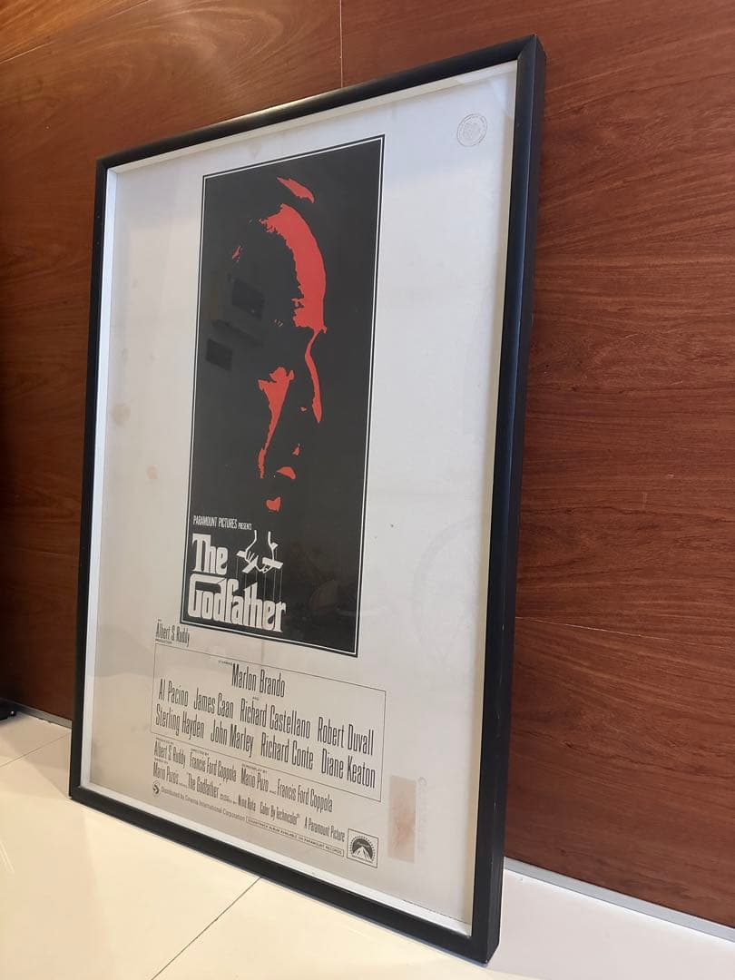 The Godfather 1972 オリジナルポスター 額装済　希少スタンプ入