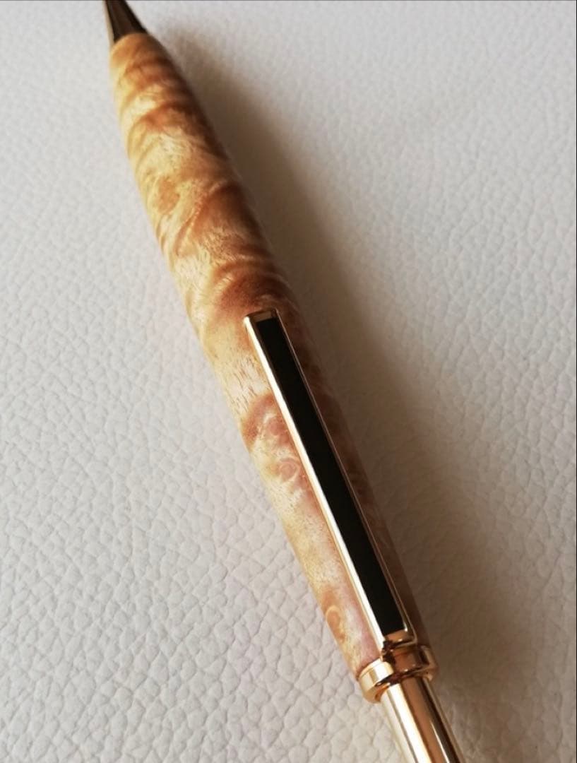 【極上杢】 マーブルウッド　KenThin スリムドロップシャープペンシル