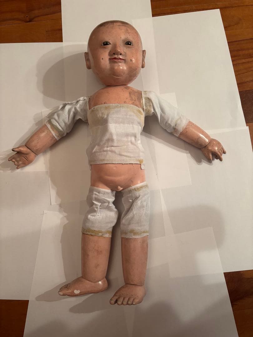 市松人形 訳あり　大正　昭和レトロ　 約53cm 日本人形　アンティーク　骨董