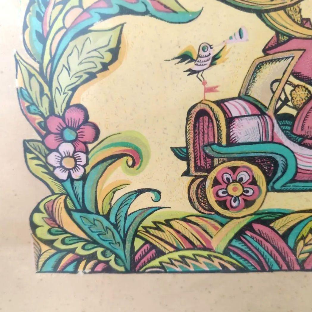 【イシイリョウコ】【ロシア】【版画】ウサギ