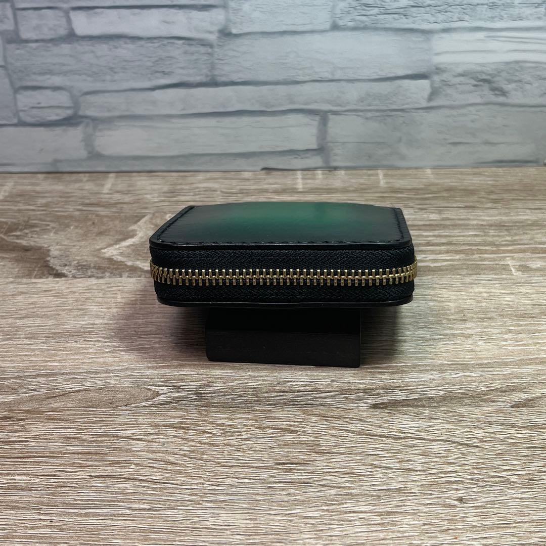 ミドルルアーワレット　本革レザー　手染めアンティークグリーン　ハンドメイド　渓流