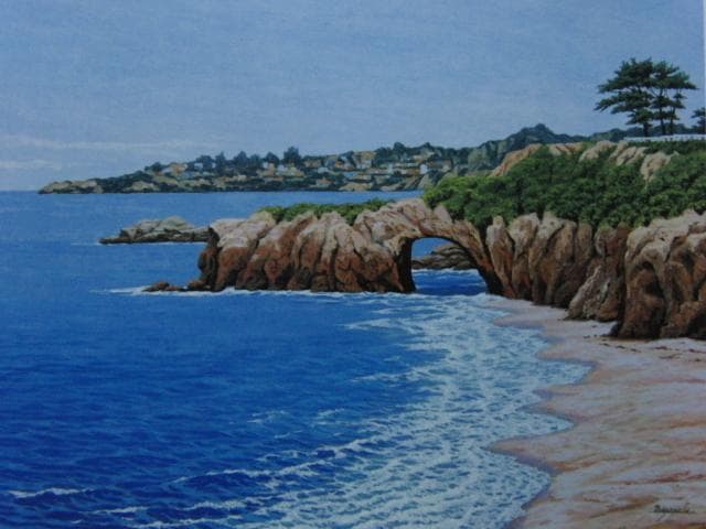 溝口七生、【ナチュラルブリッジ（サンタ・クルス）】、希少な画集より、状態良好