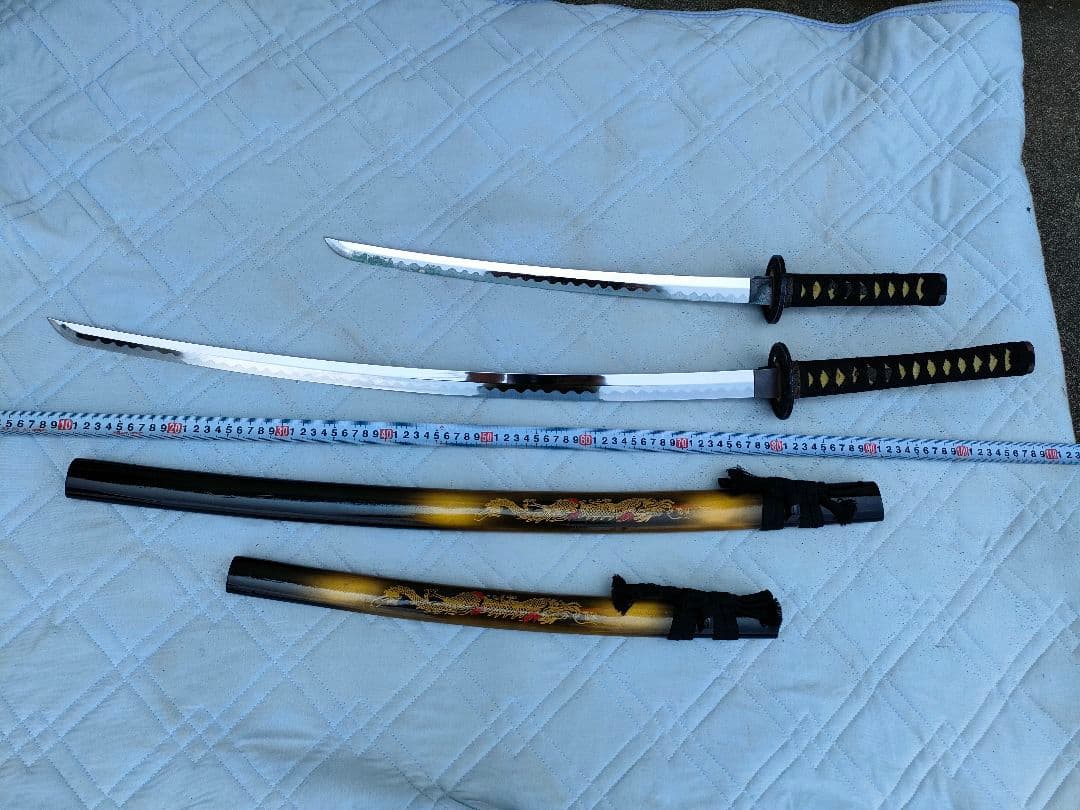 G*W様 模造刀 2本セット　龍　黒鞘 金 コスプレ　日本刀レプリカ
