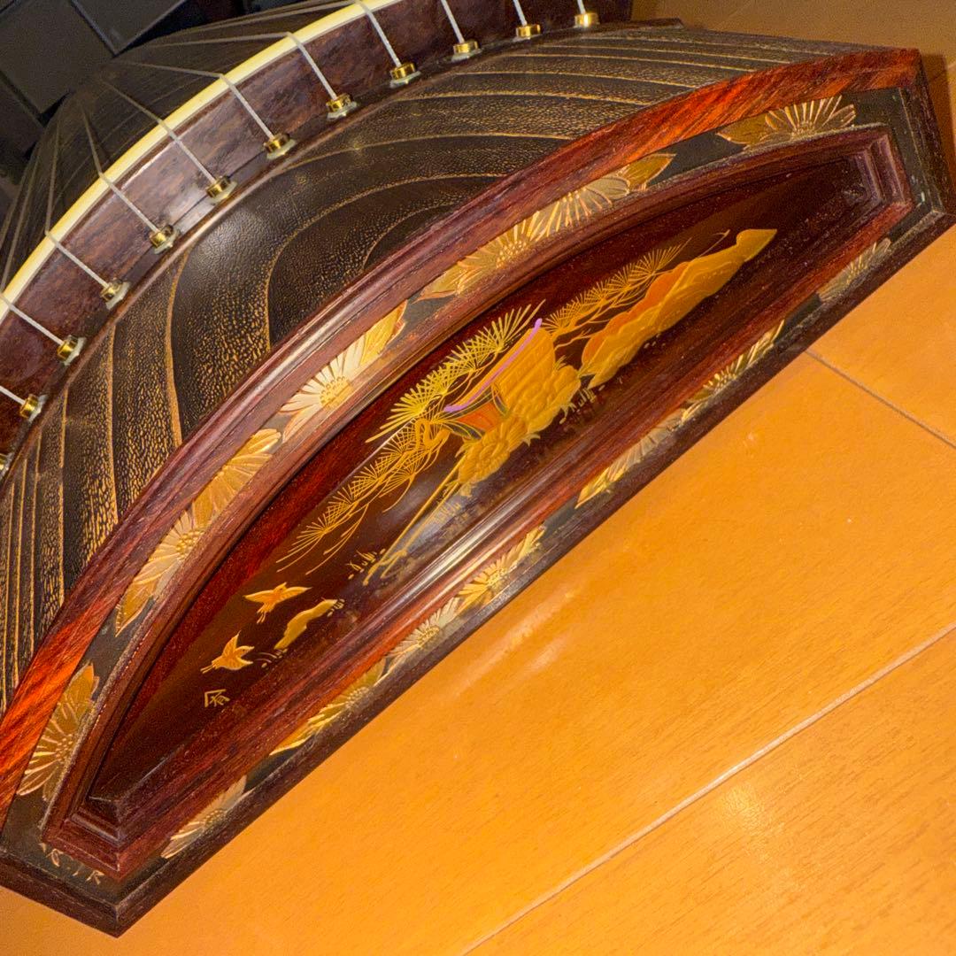 琴 13弦 綾杉彫り くり甲 福山琴