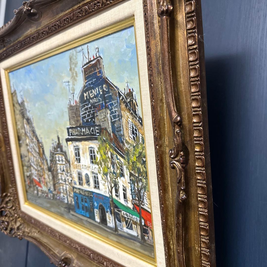 有名作家　藤森悠二　真作　肉筆　油彩　絵画モンパルナス　美術品　インテリア　価値