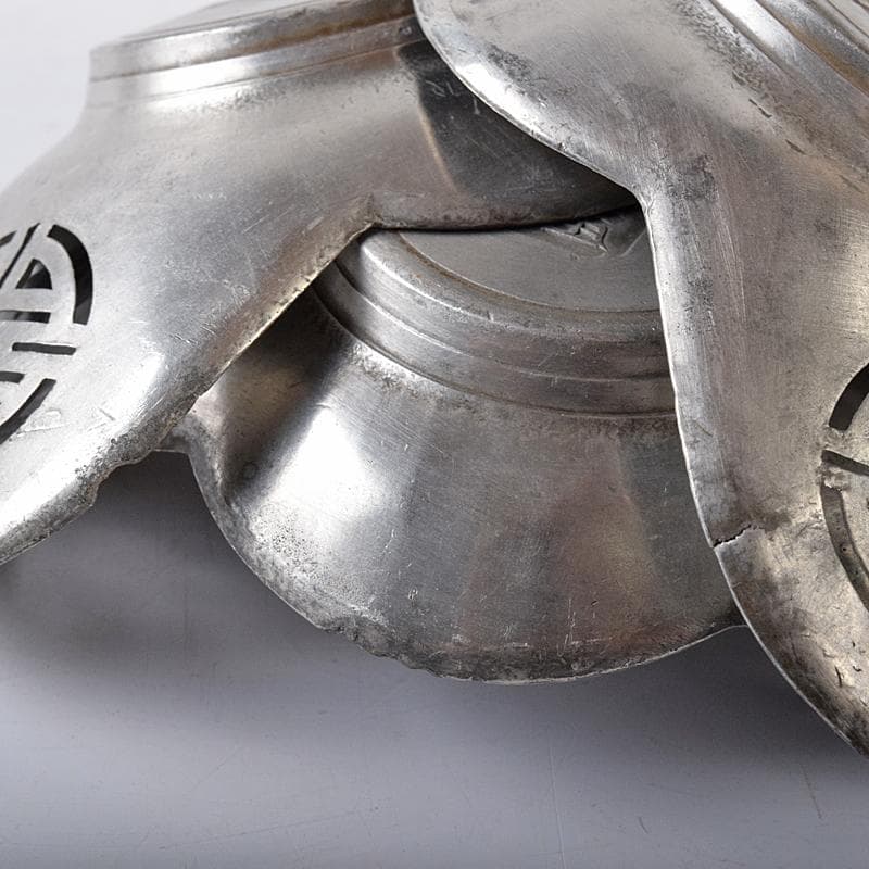 煎茶道具　古錫　鮎銅銘　透かし喜字文　木瓜式　茶托　五客　D　R8421