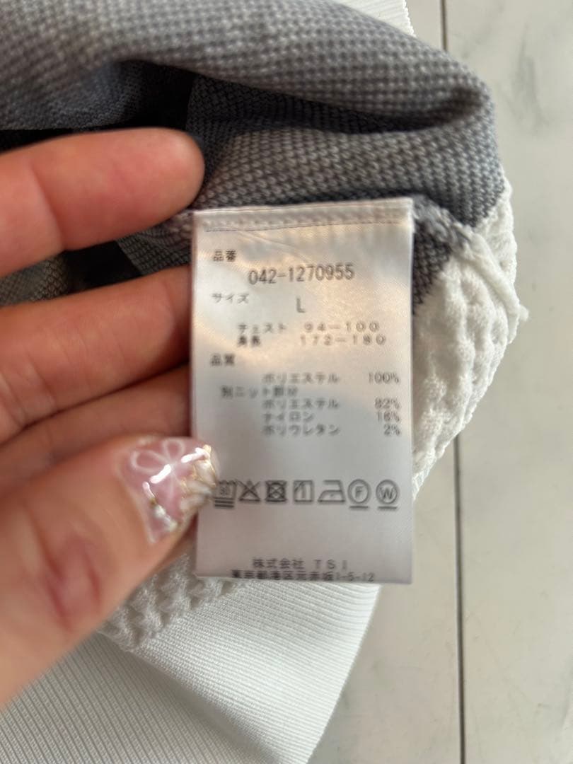 St Andrews グレー ホワイト セーター L