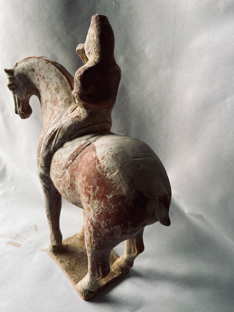 中国 加彩 騎馬人物