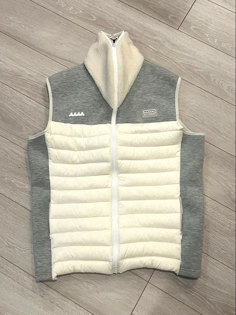 ダウンベスト ホワイト/グレー ノースリーブ