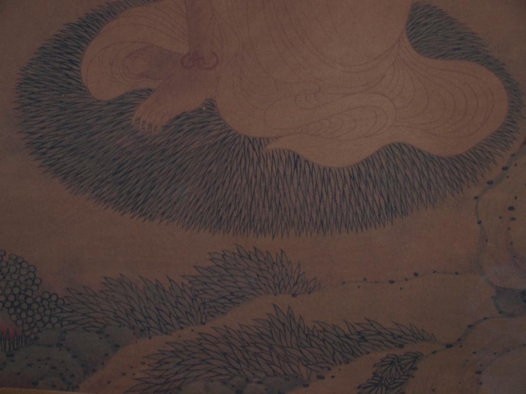 骨董市仕入れ品　中国清時代の掛軸　人物図　肉筆保証　 DE754A7-3