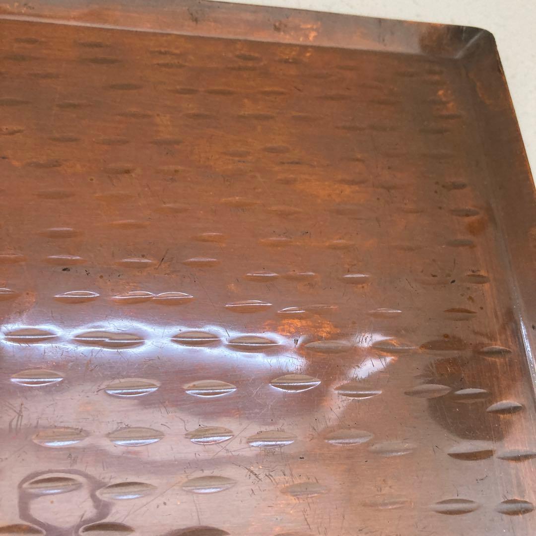 煎茶道具　銅製　打ち出し　急須盆