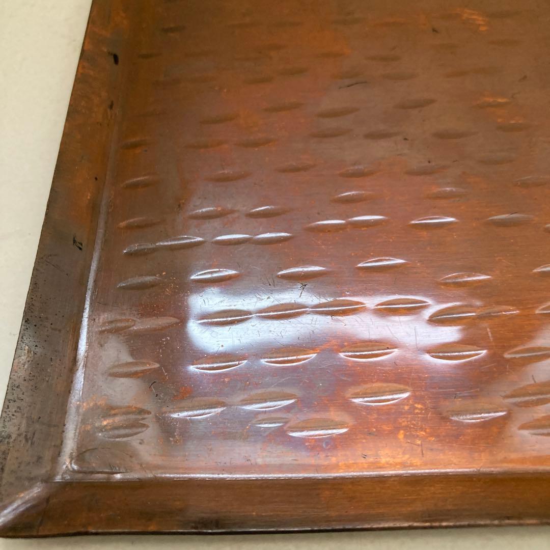 煎茶道具　銅製　打ち出し　急須盆