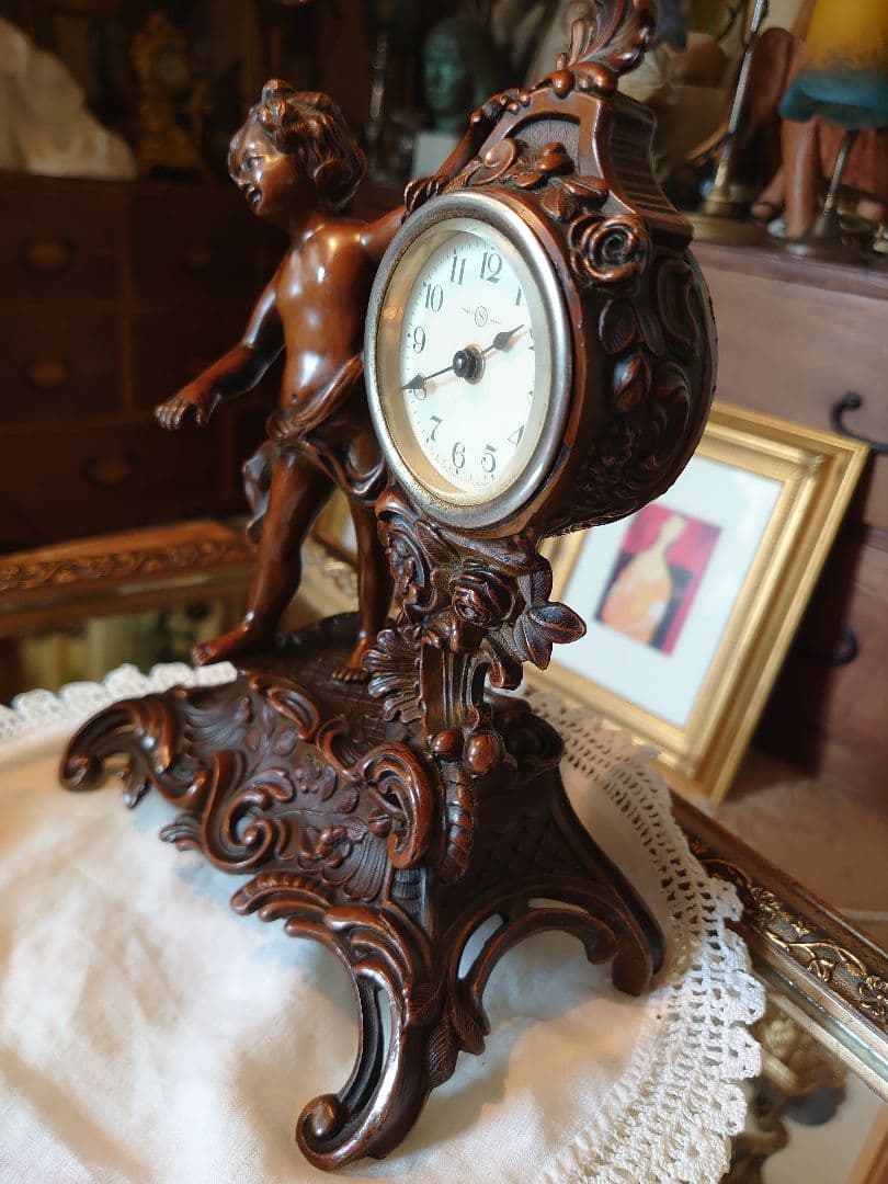 アンティーク 精工舎 天使 置き時計(稼働品)