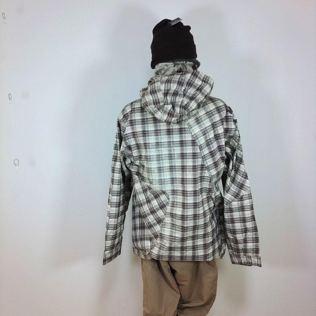 クイックシルバー　メンズ　XL　スノーボードウェア　上下　ベージュ　チェック柄