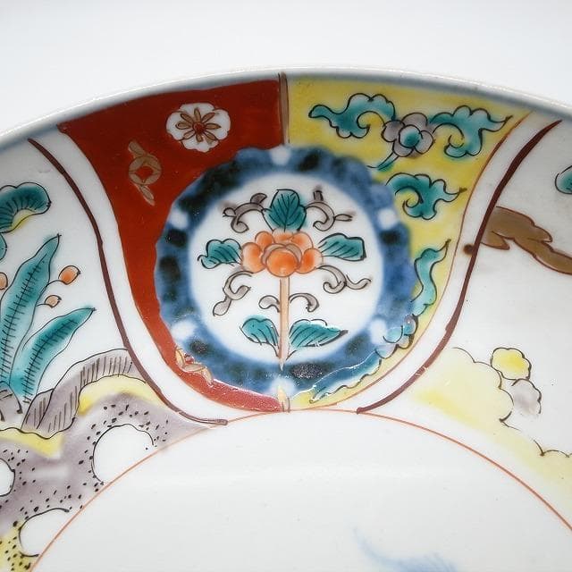 古伊万里　錦手　麒麟の図　八寸皿