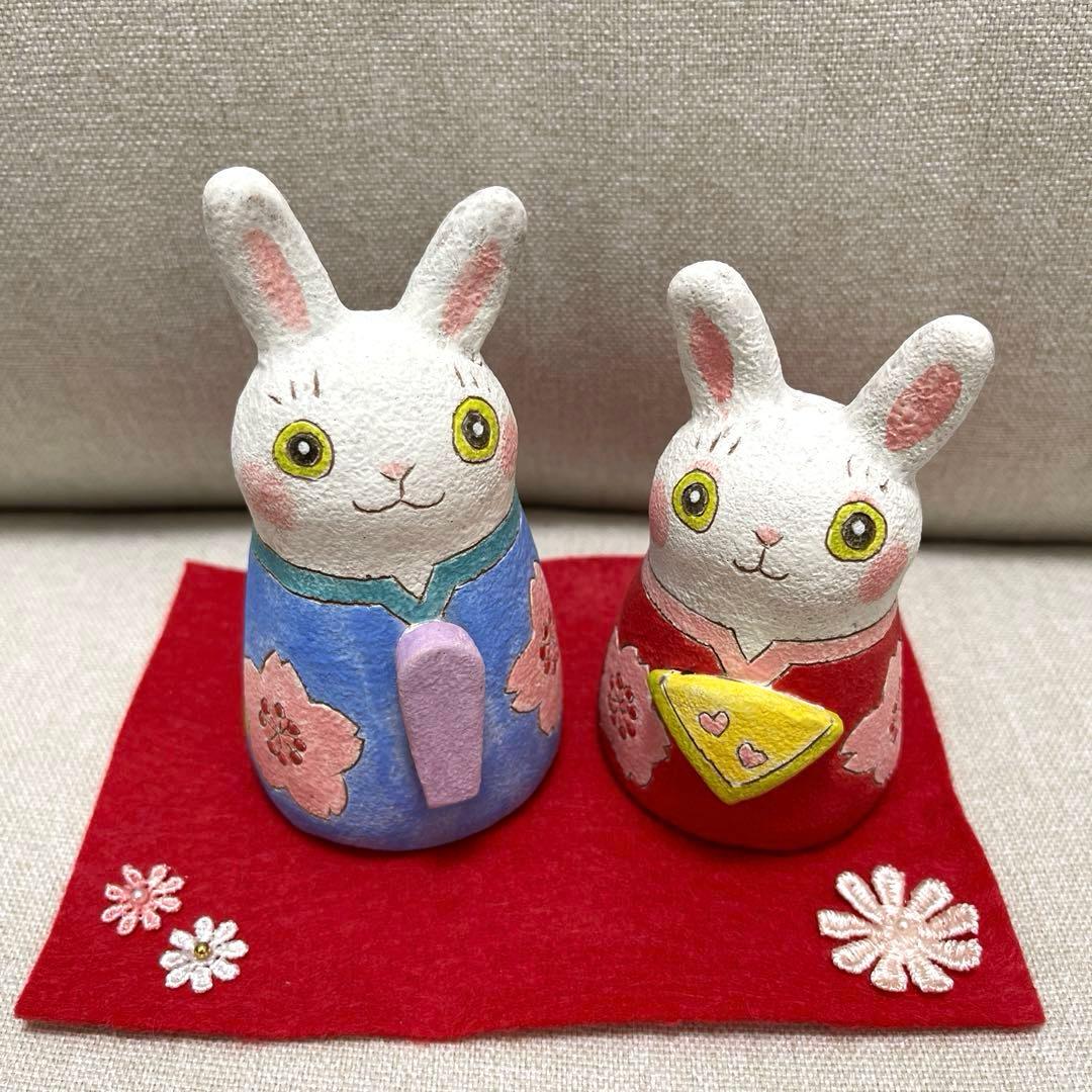 月魚ひろこ　だるまうさぎのお雛様