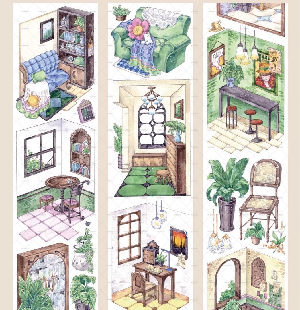 海外マスキングテープ巻売り 回忆小屋 人物マスキングテープ493