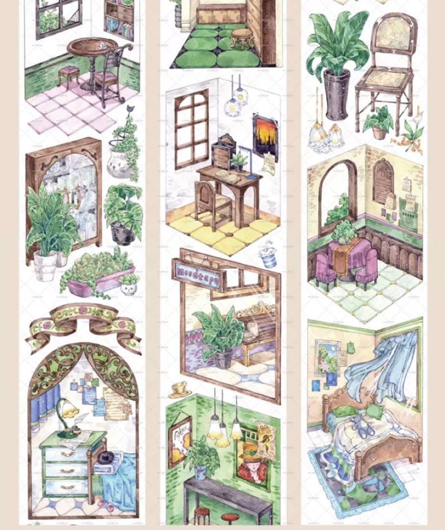 海外マスキングテープ巻売り 回忆小屋 人物マスキングテープ493