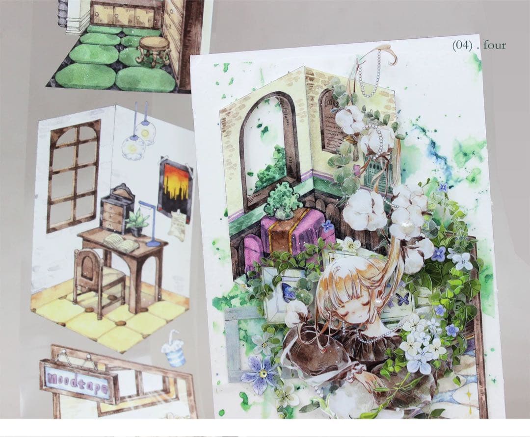 海外マスキングテープ巻売り 回忆小屋 人物マスキングテープ493