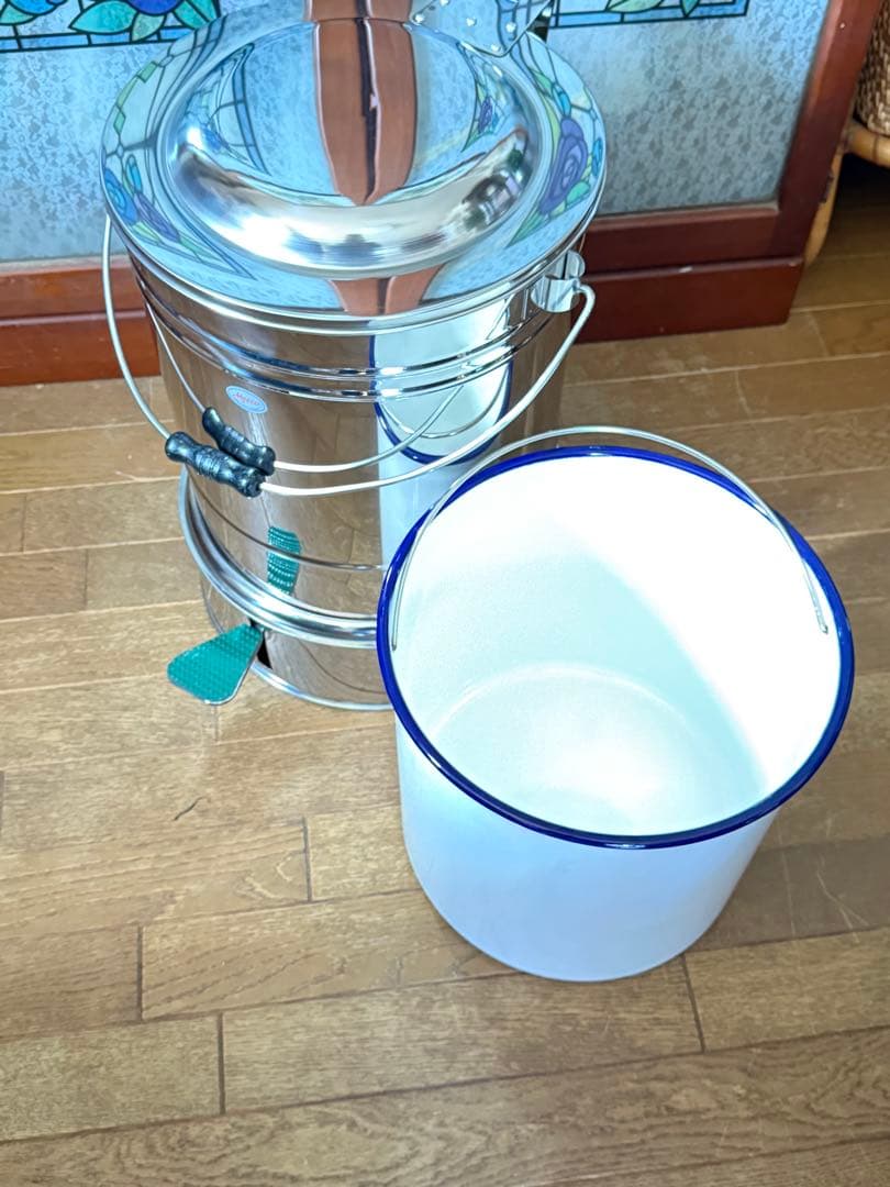 専用です。足踏みペダル ステンレス ホーローバケツ ごみ箱 医療用 什器