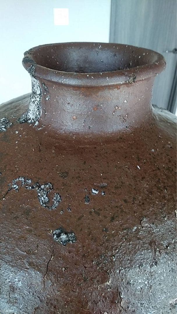 古信楽　六古窯　ビードロ　信楽壺　自然釉　古美術　アンティーク　古道具